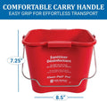 San Jamar Kleen-Pail Pro, Bucket with Handle for Cleaning Products in Commercial and Home Setting, 6 Qts, 1 Count, Red 6 Quarts 1