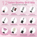 Cordless Nail Drill Electric File with UV Nail Lamp: Professional for Acrylic Gel Dip Powder Nails Portable Nail Drill Machine Kit for Manicure