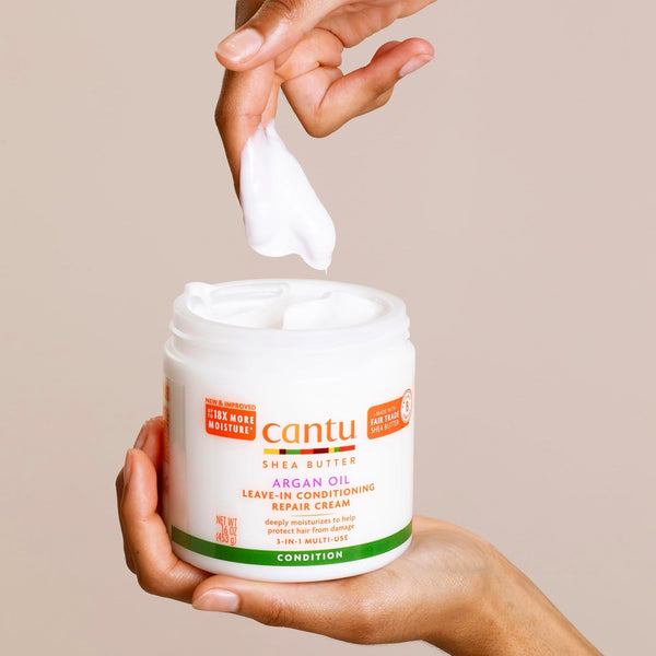 Cantu Argan Oil Leave in Conditioning Repair Cream, 16 Ounce 16 Ounce (Pack of 1)
