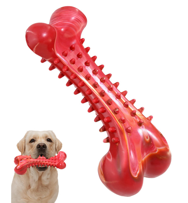 Dog Chew Toy for Aggressive Chewers, Tough Natural Rubber Bone with Irresistible