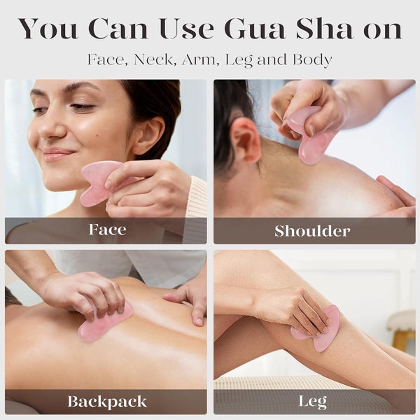 BAIMEI Gua Sha Facial Tool for Self Care, Massage Tool for Face and Body Treatment, Relieve Tensions, Reduce Wrinkles and Redness, Skin Care Tools