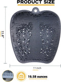 Extra Thicker & Larger Foot Scrubber Mat for Shower, Silicone Back Body Exfoliator Massager Cleaner Washer with Non Slip Suction Cup, Exfoliating