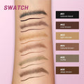 2-in-1 Curved Eyebrow Pen and Eyeliner with 10Pcs Brow Stencils, Microblading Eyebrow Pencil with 4 Fork-Tip and Curved Precise Tip, Waterproof