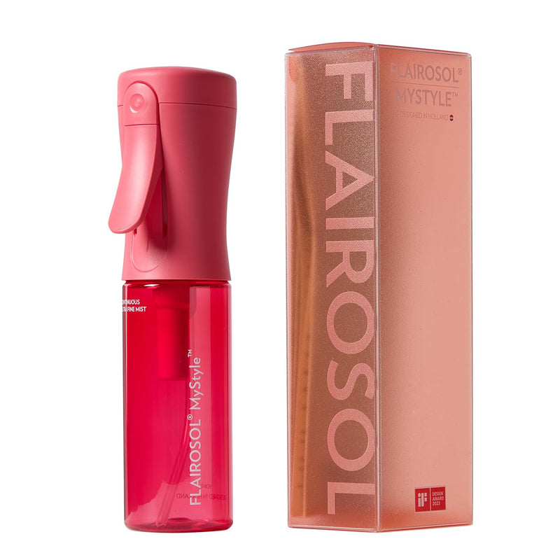 FLAIROSOL MyStyle Travel Continuous Spray Bottle, 3.04oz/90ml, Pink | Ultra fine continuous mist for face, hairstyling, salon, cleaning, beauty,