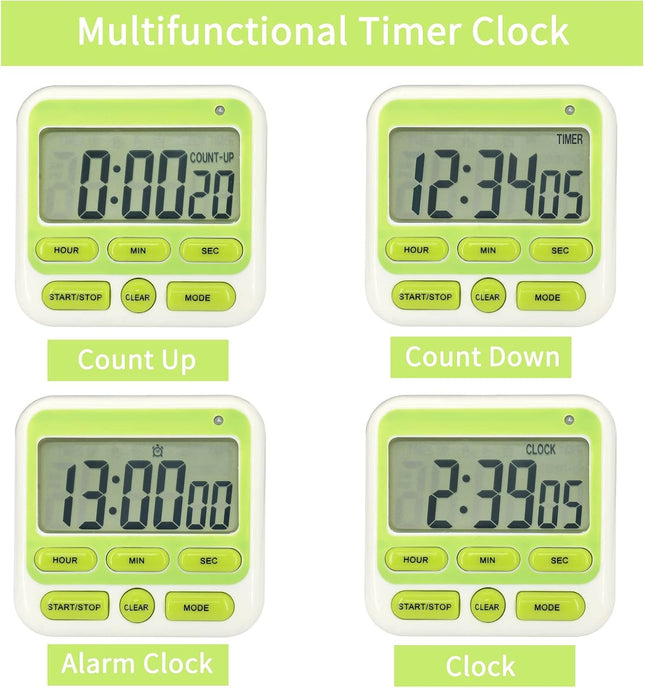 Digital Kitchen Countdown Timer - 24 Hours Large Display Count up down Timer Clock with Alarm Magnetic for Cooking Class