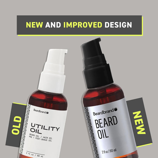 Beardbrand Men's Beard Oil & Face Moisturizer with Jojoba Oil - Softens Stubble, Soothes Dry Skin - Sandalwood & Cedar Scented Beard Oil for Men -