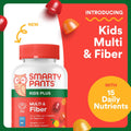 Smartypants Kids Multivitamin & Fiber Gummies: Prebiotic Fiber to Support Kids Digestion with Vitamin D3, C, Vitamin B12, B6, A, Zinc, Biotin,