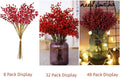 Artificial Red Berry 8 Pack Holly Red Christmas Berries Stems for Xmas Tree Decorations Crafts, Thanksgiving Day Decor Fall, Valentines Day and