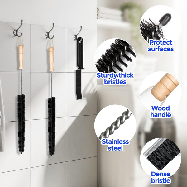Holikme 2 Pack Dryer Vent Cleaner Kit Clothes Dryer Lint Brush Vent Trap Cleaner Home Essentials Long Flexible Vacuum Brush