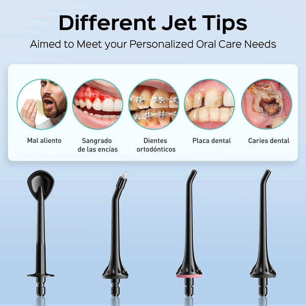 COSLUS C30 Water Dental Flosser Pick for Teeth: 4 Modes Cordless Portable 300ML Larger Tank Water Teeth Cleaner IPX7 Waterproof Flossing Cleaning