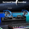 SOULION R100 Bluetooth Computer Speakers with Dynamic LED Light, USB Plug & Play PC Speakers with Switch Button, Clearly Sound Soundbar for