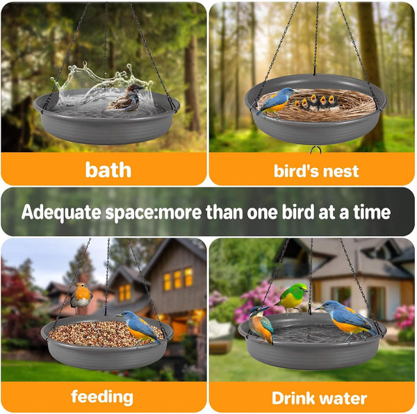 Hanging Bird Bath Hanging Bird-Feeder - CARGEN Garden BirdBath Tray Wildlife Feeder Plate Water Bowl or Water Bowl for Outdoors Garden Patio