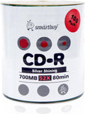 Smart Buy Shiny Silver Metalized Hub CD-R 200-Pack 700mb 52x Blank Discs | Data CD-R, Shiny Silver top, Silk Screen Printable, Mark writable, OEM