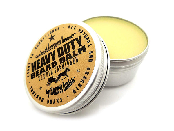 Honest Amish - Heavy Duty Beard Balm - 2 Ounce - Beard Conditioner | Leave-in beard conditioner with natural oils and butters for softer control;