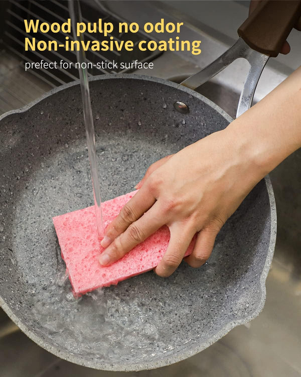 ARCLIBER Kitchen Sponge,Heavy Duty Color Cellulose Sponge,Clean Tough Messes without Scratching (12 Pack)