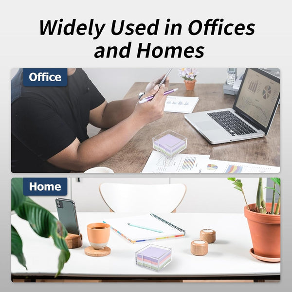 Acrylic Sticky Note Holder, 3 x 3 Crystal Clear Acrylic Notepad Holder Sticky Note Dispenser for Dorm Room and Office Desk Organizer 3x3"
