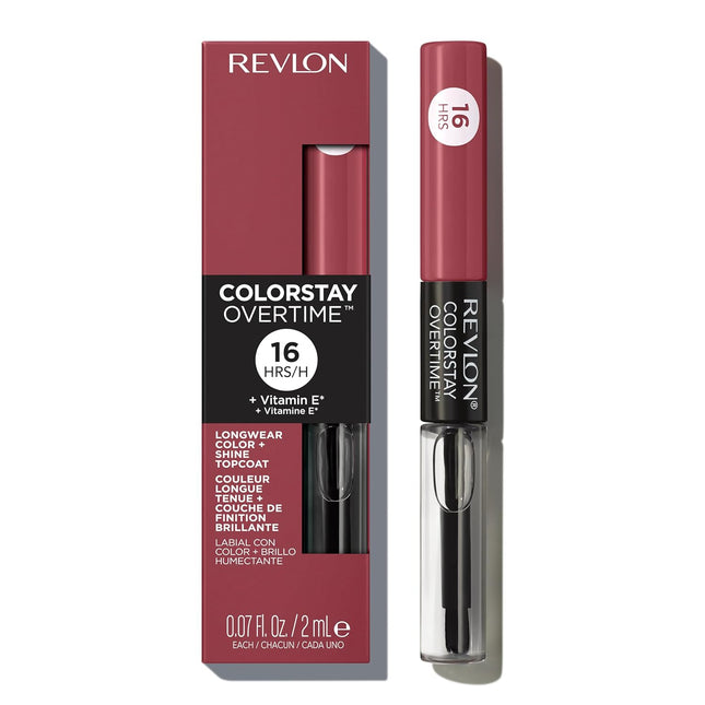 Revlon Liquid Lipstick with Clear Lip Gloss, Colorstay Overtime Lipcolor, Dual E