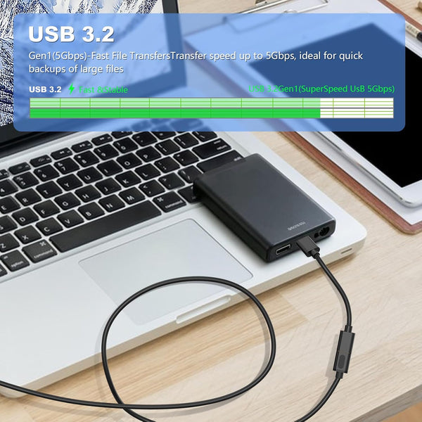 USB Extension Cable 1Ft, USB 3.0 Repeater USB Male to Female Lead with Signal Amplification Active Cord for Printers, Keyboards, Game Console,