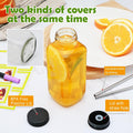 Maredash 16oz glass bottles with lids,juice bottles gifts for women,glass bottles with lids,glass water bottles. Kit includes Stainless Steels