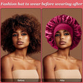 4PCS Silk Bonnet for Sleeping,Hair Wrap Satin Bonnets Shower Cap for Black Women Men, Elastic Wide Band Hair Bonnet Cap for Sleeping Curly