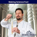 Brewing America Glass Hydrometer Test Tube Jar & Cylinder Brush - Narrow Flask for Alcohol by Volume Test - Moonshine, Homebrew Beer, Home Wine