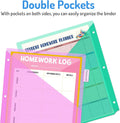 Forvencer 8 Count Dividers with Two Pockets, 8 tabs Binder Dividers for 3 Ring Binder Organizer, Multicolor, 1 Set Red 1 Set