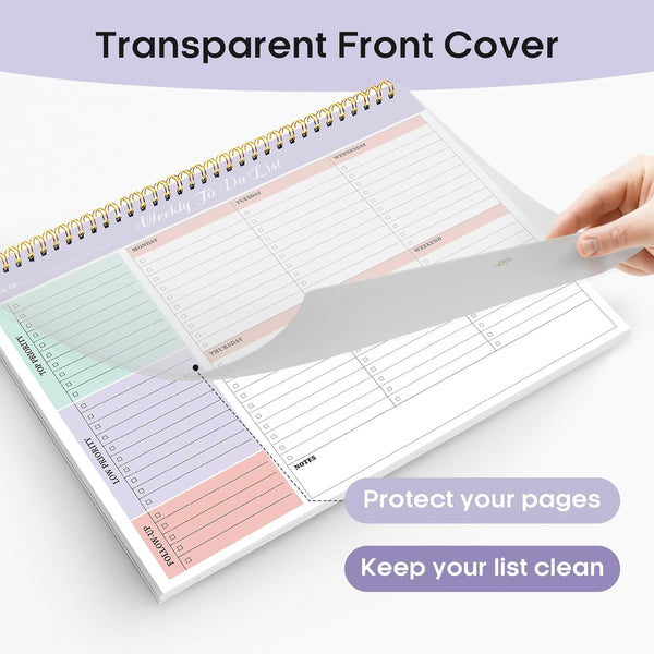 Weekly to Do List Notepad with 52 Undated SheetsÃ¯Â¼Â8.5"ÃÂ11"Ã¯Â¼Â- Weekly Desk Planner for Women & Man, Work and Home - Violet Dream
