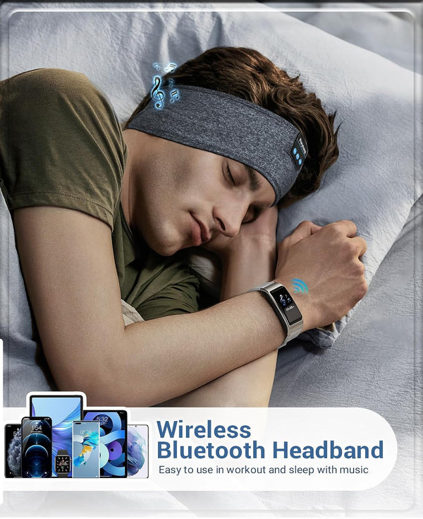 Perytong Sleep Headphones Wireless, Bluetooth Sports Headband Headphones with Ultra-Thin HD Stereo Speakers Perfect for