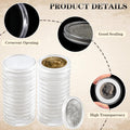 63PCS Silver Dollar Coin Holder, Clear Coin Capsules, Coin Holders for Collectors, Plastic Coin Case for Morgan Silver Dollar, Coin Protectors