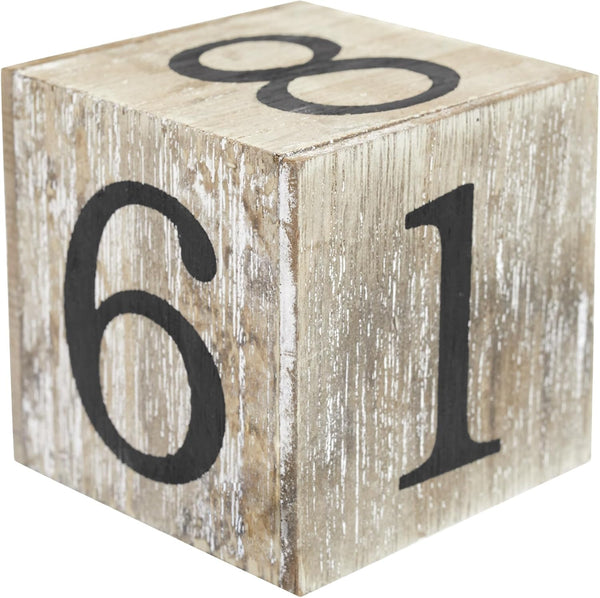 Wooden Perpetual Block Calendar for Desk, Wood Month Date Display Blocks for Teachers, Students, Classroom, Rustic Farmhouse Office Decor, Desk