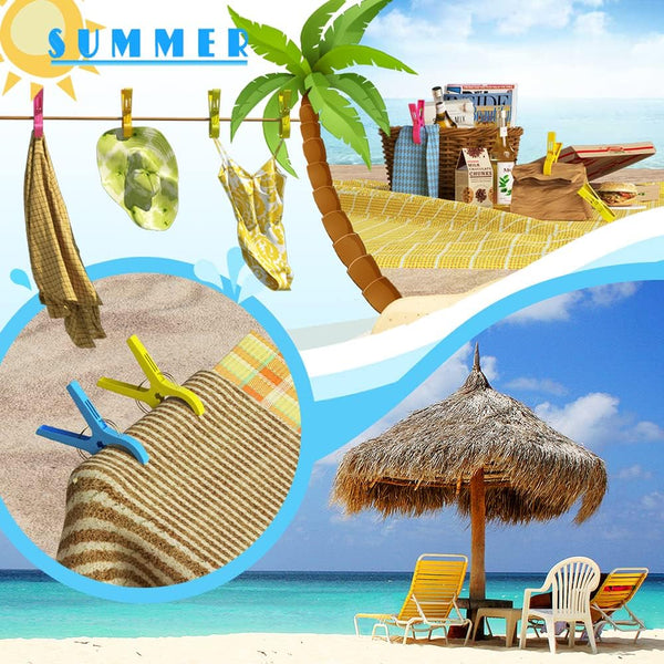 Danmu Beach Towel Clips,Cruise Essentials,Towel Clips for Beach Chairs,8pcs | Multi-color,2.7" Opening,Strong Grip,Lake essentials,Boating