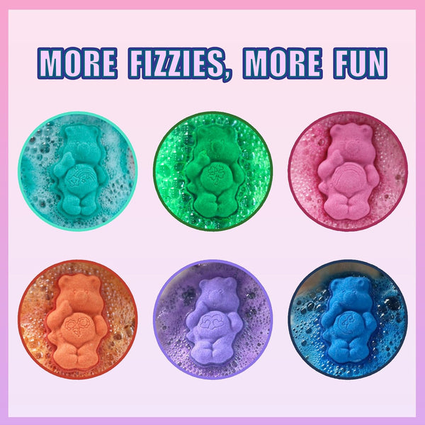 Care Bears Bath Bomb Set, 6-Piece Bubble Gum Scented, Ages 3+