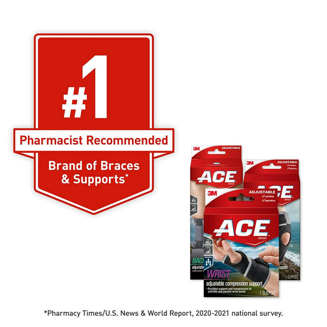 ACE Compression Knee Brace W/Side Stabilizers, Support Injured Knee with Mild Compression. Breathable Properties Let Swe