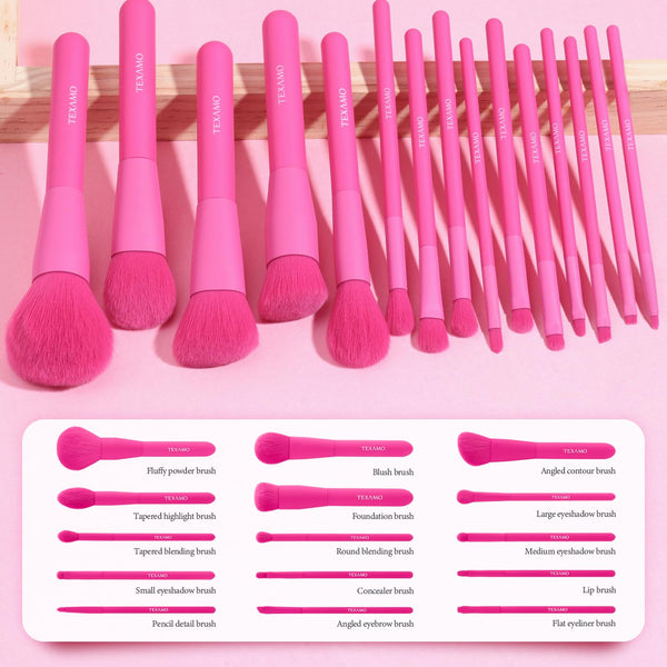 Makeup Brush Set, 15 Piece Quality Makeup Brushes, Premium Synthetic Make up Brushes for Foundation Powder Blush Highlighter Concealer Makeup