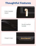 BAGSMART Travel Makeup Bag, Make up Bag with Multiple Compartments for Organizer, Durable & Compact Cosmetic Organizer for Women for Travel