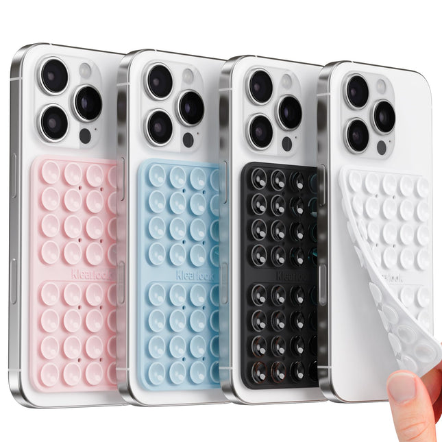 Klearlook 4Pack Silicone Suction Cup Phone Case Mount Double Sided, Sticky Phone Grip for Cell Phone, Hands-Free Phone A