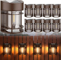 Solar Fence Lights, 8 Pack Deck Light Waterproof Solar Outdoor Lights for Garden Fence Post Backyard Decor, Brown