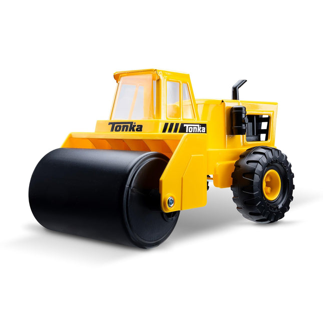Tonka Steel Classics - Steam Roller - Made with Steel, Yellow Toy Truck, Boys an
