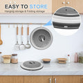 LekDrok 10 Inch Microwave Food Cover & Collapsible Silicone Mat - Splatter Guard, Plate Holder & Kitchen Colander for Meal Prep, Charcoal Cover+10"Mat