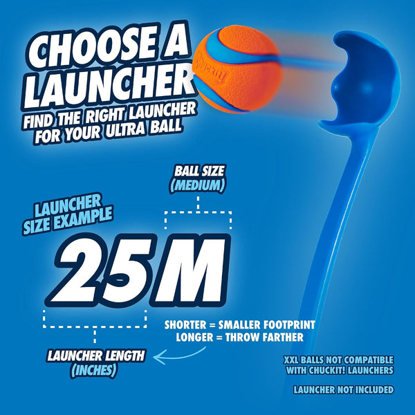 Chuckit! Ultra Ball Dog Toy - Medium Bouncy Fetch Balls For Dogs 20-60 lbs - Made from Durable Rubber - Floating Water Pet Toys - Size Medium -