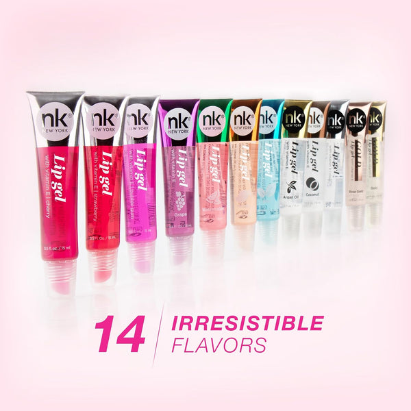 NICKA K NEW YORK, Hydrating Lip Gel Set, Assorted, Vitamin E, 5-Pack AMZ001