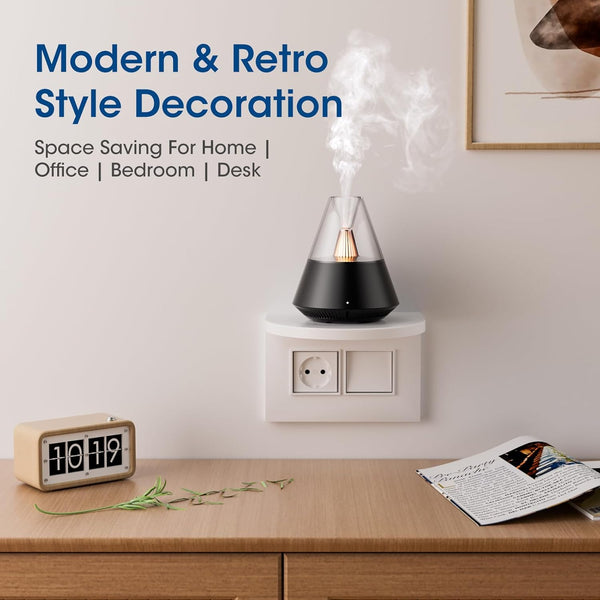 Essential Oil Diffuser, Modern Style Aroma Diffusers with Candle Light Remote Control, USB Powered 150Ml Ultrasonic Cool Mist Aromatherapy for