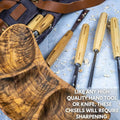 Wood Carving Tools Set of 12 Wood Chisels - Glides Through Wood Like Butter - Quality Carving Tools Chisel Set for All Skill Levels, Woodworking