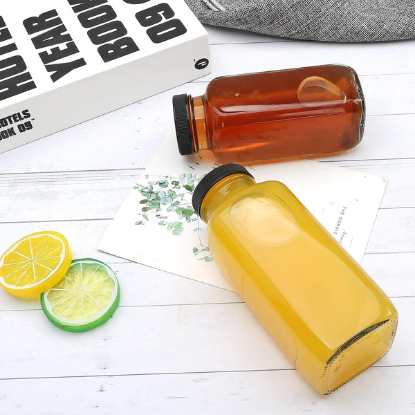 Accguan 12Oz Glass Bottles,Leak-Proof Vintage Water Bottles for Juicing,Hot Sauce,Kombucha,Ginger Jar,Potion,Oil,Milk Bottles,Whiskey,Portable