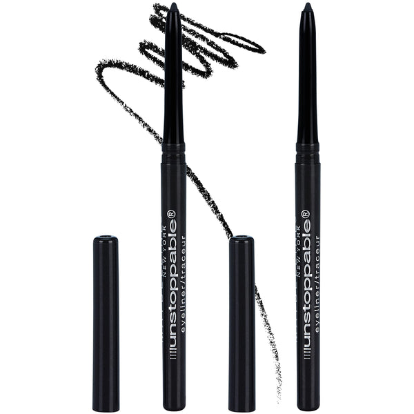 Maybelline Unstoppable Waterproof Mechanical Black Eyeliner Pencil, Easy to Apply, Smooth Glide, up to 24 Hour Wear, Onyx, Pack of 2