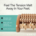 Kanjo FSA HSA Eligible Acupressure Foot Pain Relief Multi-Roller - Wooden Dual Foot Roller - Relieves Plantar Fasciitis, Heel & Arch Pain -