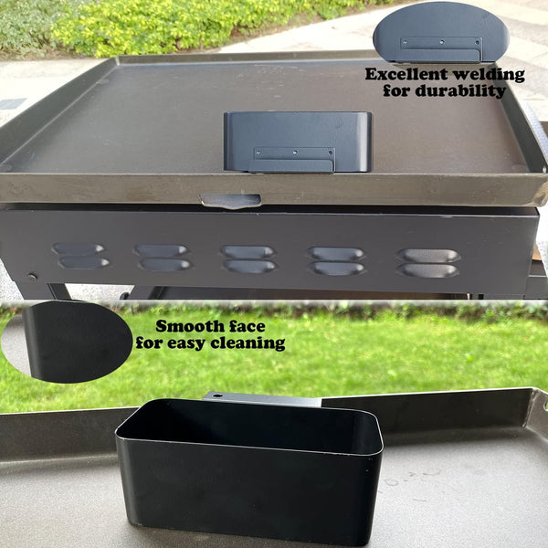 Grease Catcher for Blackstone Griddle with 12 Pack Blackstone Grease Cup Liners, Griddle Accessories Kit Narrow Hook