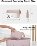 BAGSMART Small Makeup Bag, Elegant Cosmetic Pouch with Tassel, Soft Water-Resistant Travel Organizer for Women, Cosmetics & Everyday Essentials,