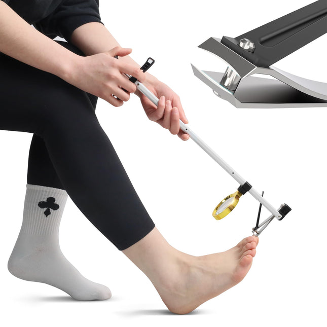 Long Handled Toenail Clippers Wide Jaw Opening, Free Bending, for Thick Nails, f