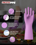 PACIFIC PPE 2 Pairs Dishwashing Cleaning Gloves with Latex Free, Cotton Lining, Kitchen Gloves (Purple+Blue, Medium)